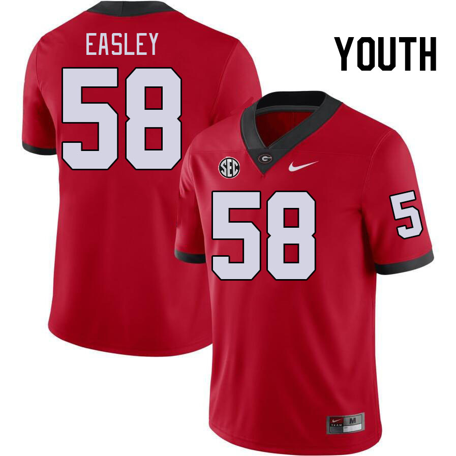 Youth #58 Marques Easley Georgia Bulldogs College Football Jerseys Stitched-Red